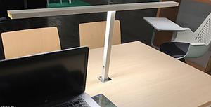 Lampe ERGONOMIQUE DOUBLE:  spéciale bibliothèque pour 2/4 postes de travail  