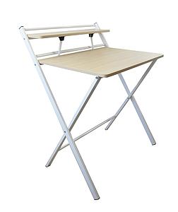 Bureau d'appoint pliable en bois/métal ultra-compact
