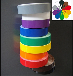 Lot de 10 rouleaux PVC adhésif couleur pour signalisation DEWEY 20m, 10 couleurs  