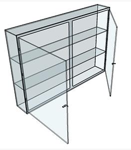 Vitrine haute L100cm 5 étages en plexiglas très épais 
