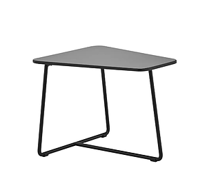 Table basse forme asymétrique ou rectangulaire plateau stratifié / pied métal  