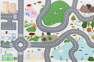 Tapis de jeux d'EVEIL ENFANT en mousse 150x100cm 4 thèmes
