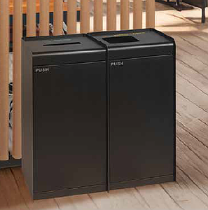 Poubelle de tri métal grande capacité 75l