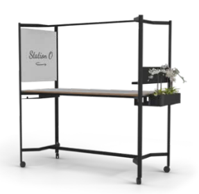 Table de réunion haute  MOBILE avec tableau BLANC intégré